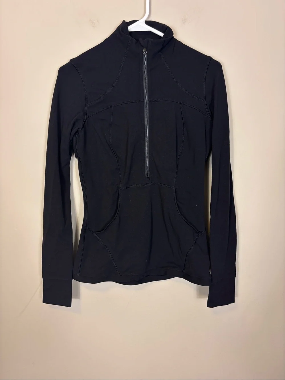 lululemon athletica Black Half-Zip Hoodie Sweatshirt with Front Pocket Women’s 6
